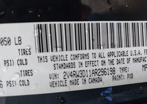 2010 Volkswagen Routan Se from USA, damaged, VIN 2V4RW3D11AR296198